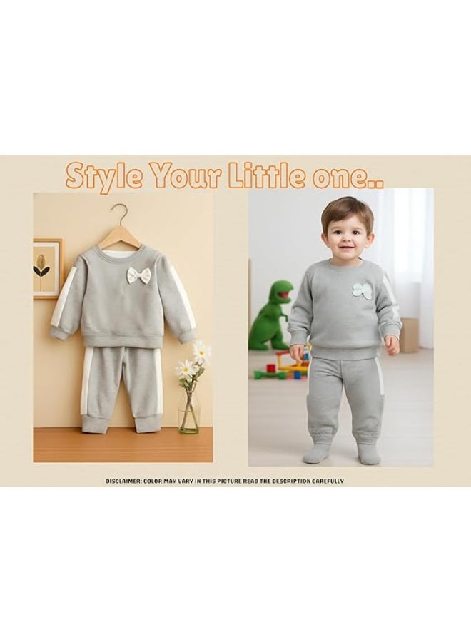 MINIIMODZ Grey Bow Design GS Set for Boys – Party & Casual Dress by MINII MODZ | Boys Ethnic Sets, Tracksuit Combo - Image 5